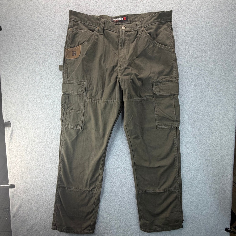 Wrangler RIGGS Workwear Mens 38x30 Olive Green Ripstop Carpenter Cargo Pants